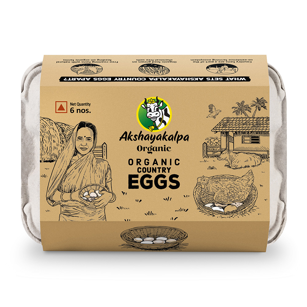 Akshayakalpa Organic Country Eggs (Pack of 6)