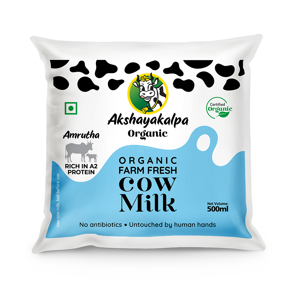 Akshayakalpa Amrutha - A2 Farm Fresh Organic Milk, 500 ml
