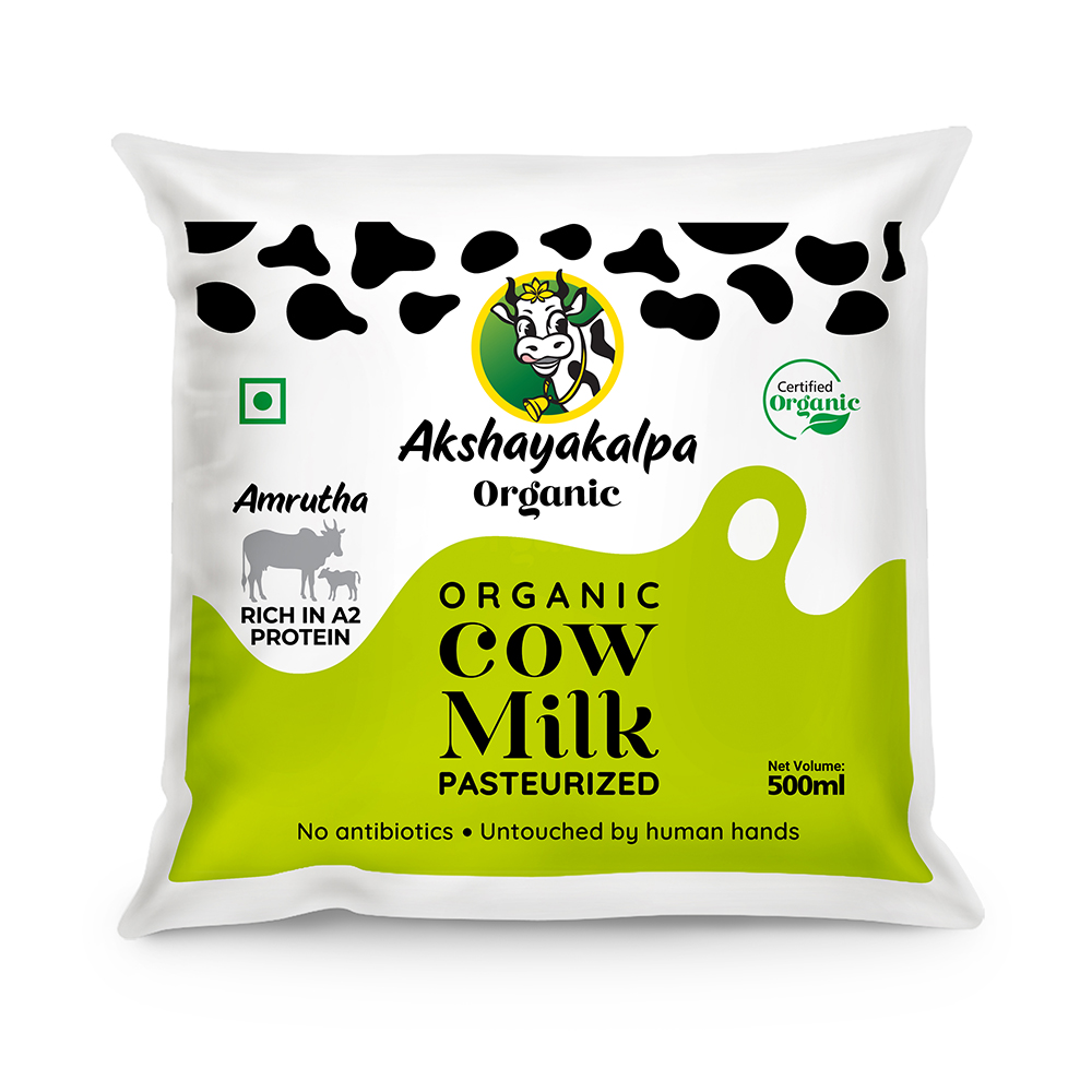 Akshayakalpa Amrutha - A2 Pasteurized Organic Whole Milk, 500 ml