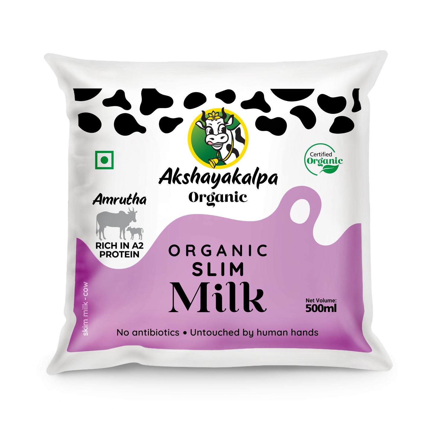 Akshayakalpa Amrutha - A2 SLIM Organic Milk, 500 ml