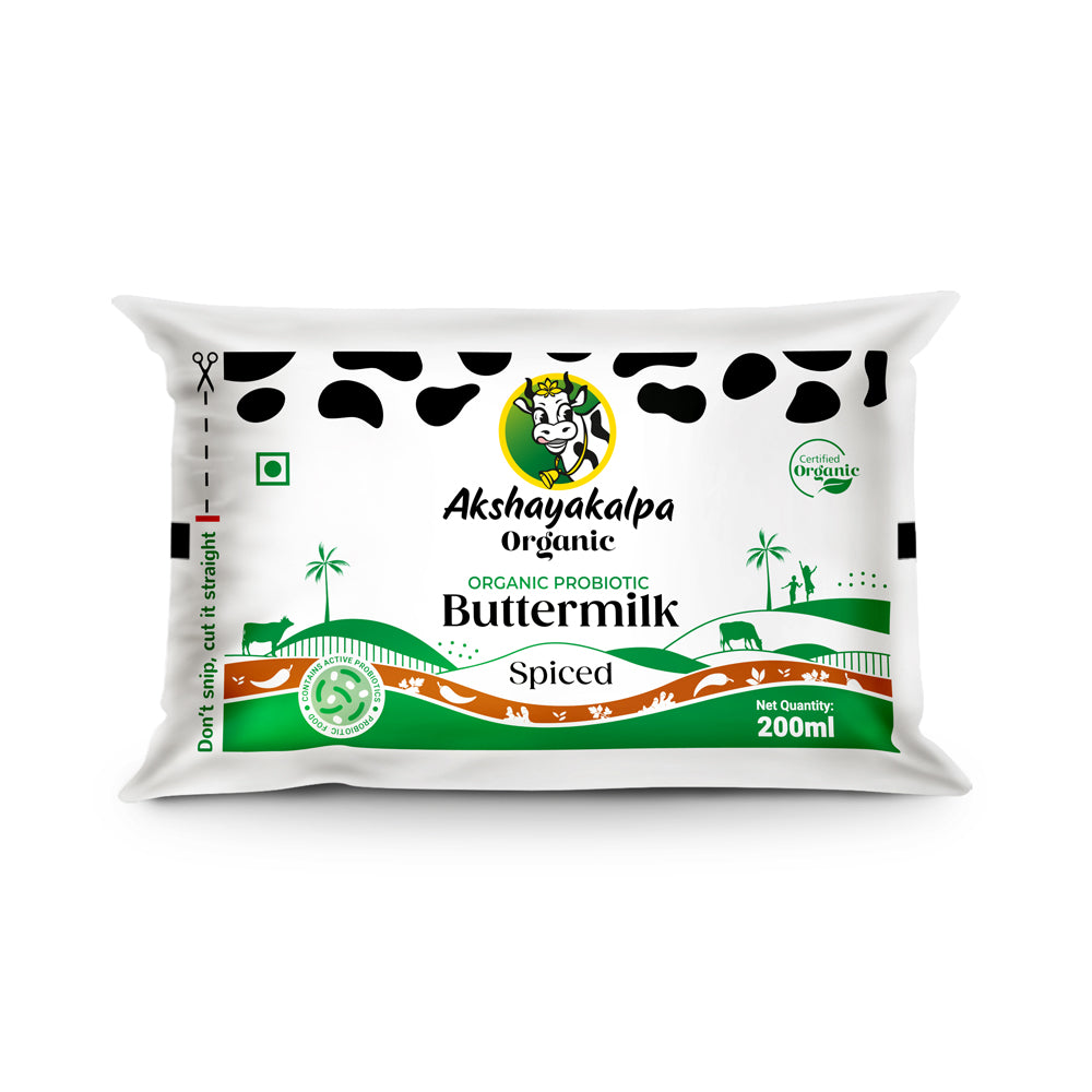 Akshayakalpa- A2 Probiotic Butter Milk Spiced 200 ml in pouch